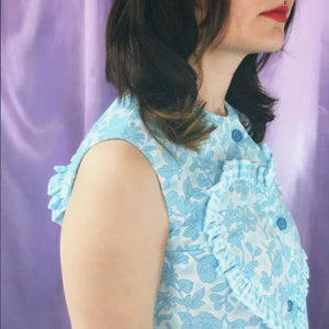 aqua frill sweetheart shirt