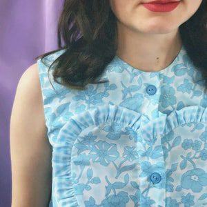 aqua frill sweetheart shirt