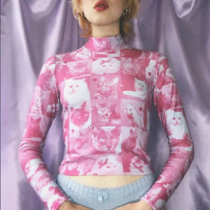 pink kitty rollneck
